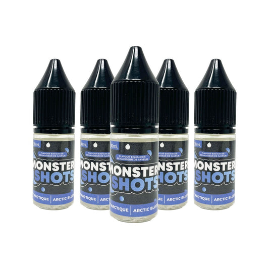 Bouteille compte-gouttes MONSTER SHOTS bleuet arctique pour boissons et desserts.