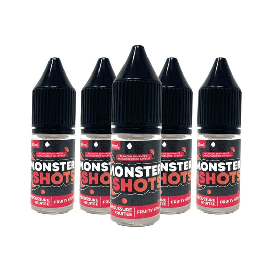 Bouteille compte-gouttes MONSTER SHOTS éclaboussure fruitée pour boissons et desserts.