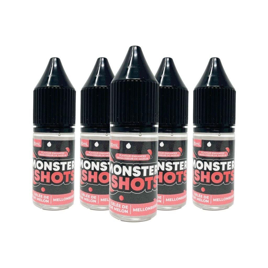 Bouteille compte-gouttes MONSTER SHOTS gelée de baies de melon pour boissons et desserts.