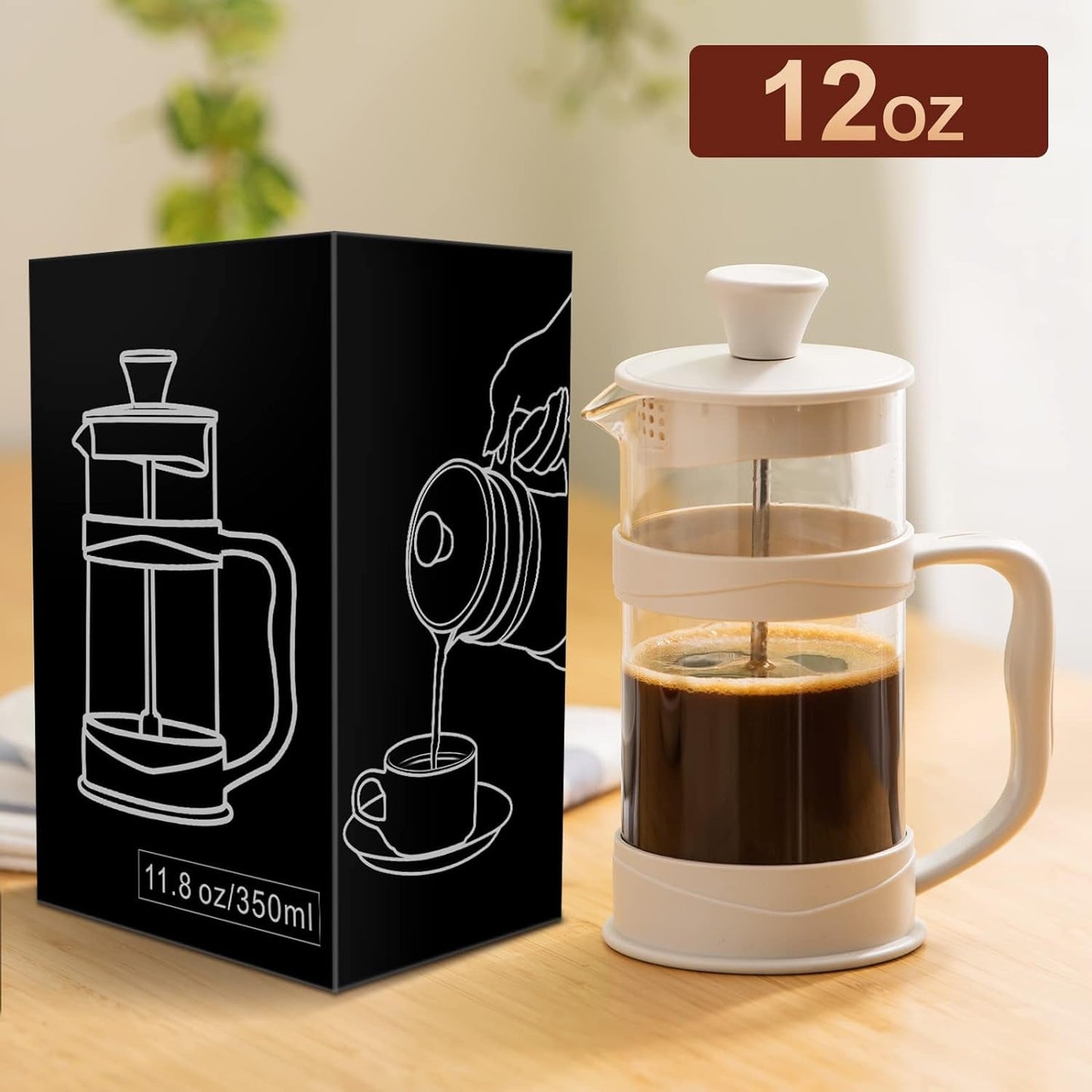 Cafetière à Piston 350ML Blanche