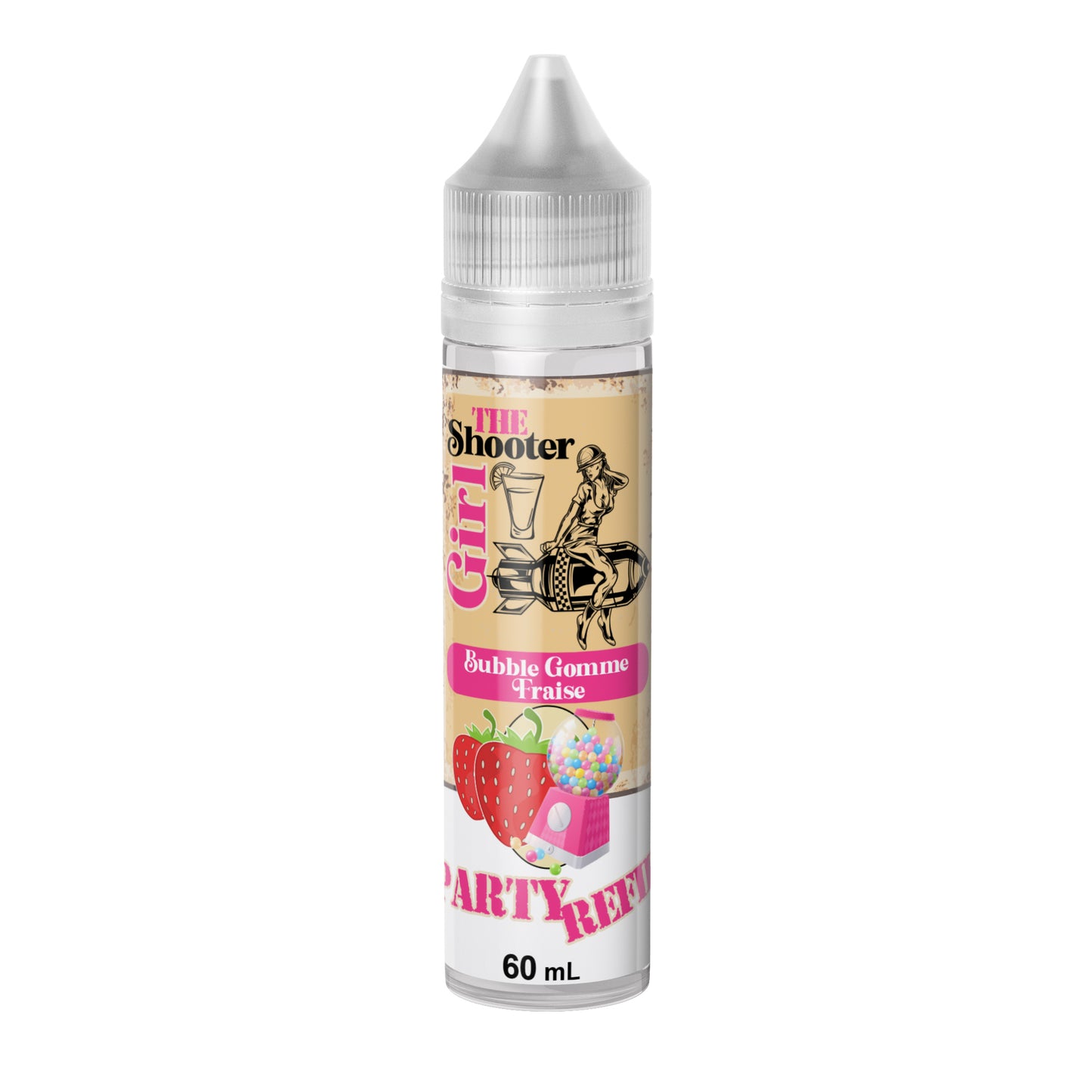 THE SHOOTER GIRL - Saveur liquide - Bubble Gomme Fraise 60 ml