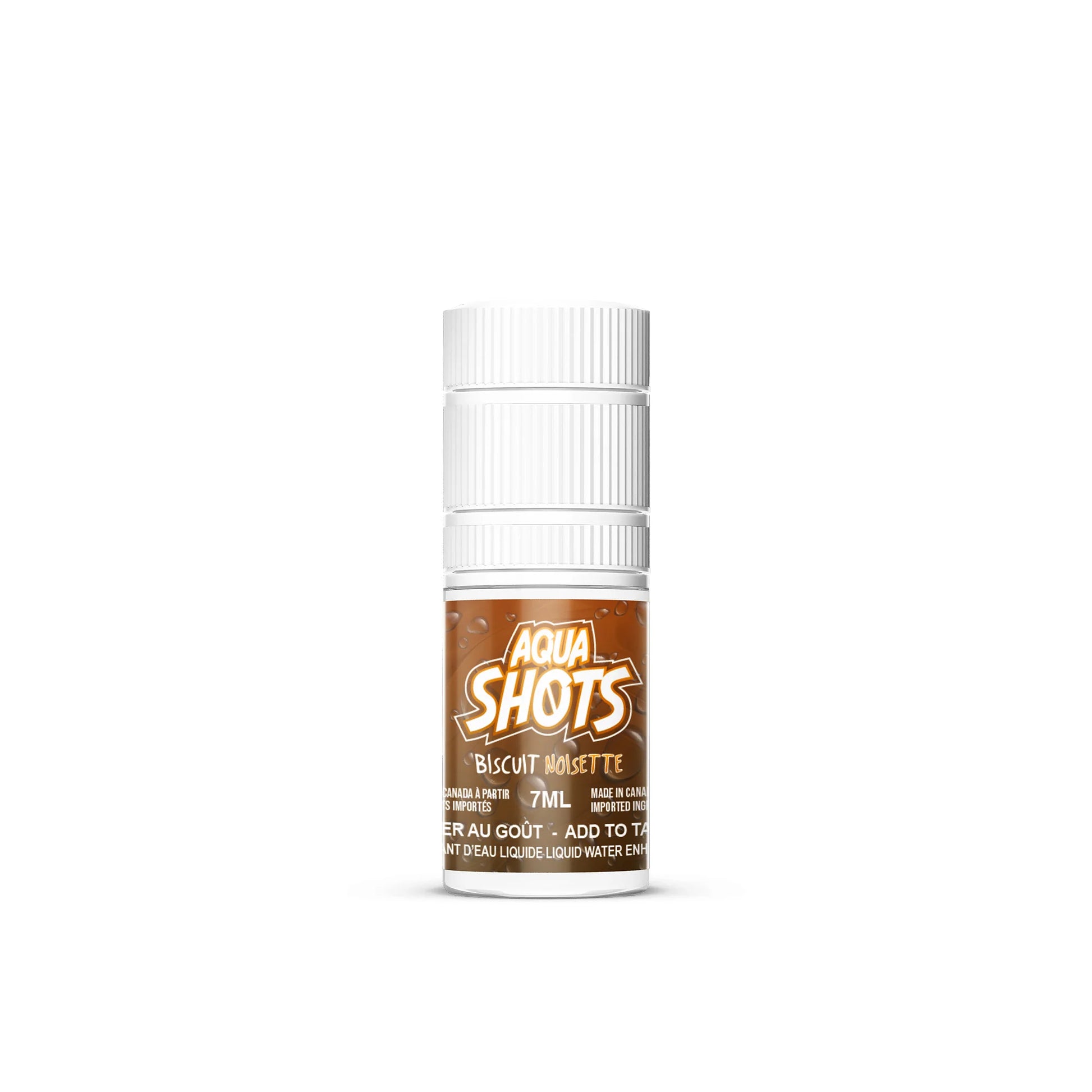 Bouteille compte-gouttes AQUA SHOTS Biscuit Noisette pour boissons et desserts.