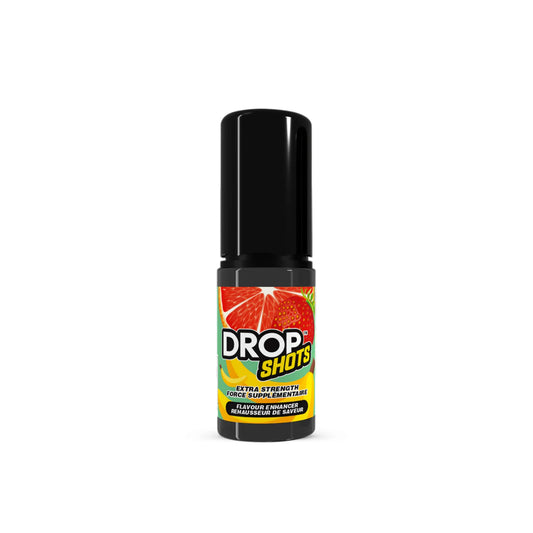 Bouteille compte-gouttes DROP SHOTS Fraise Orange Banane pour boissons et desserts.