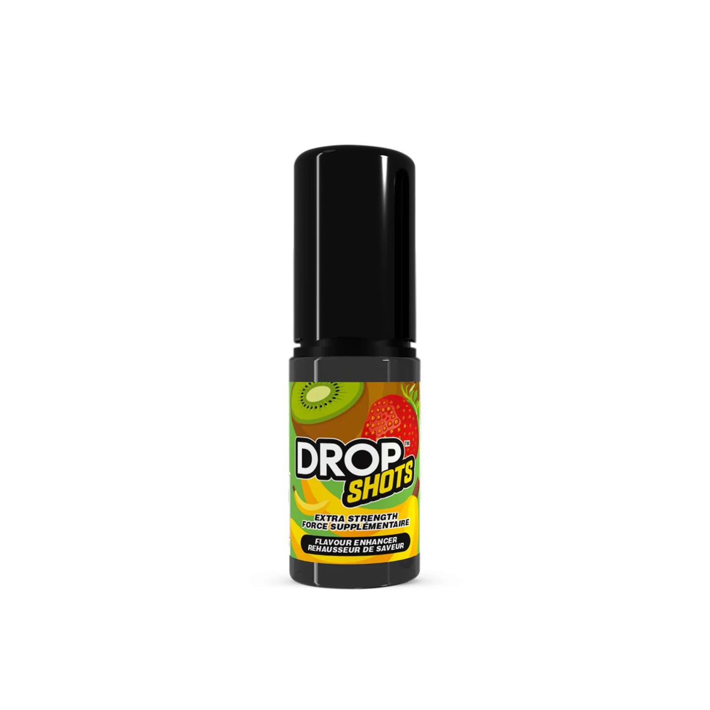 Bouteille compte-gouttes DROP SHOTS Kiwi Fraise Banane pour boissons et desserts.