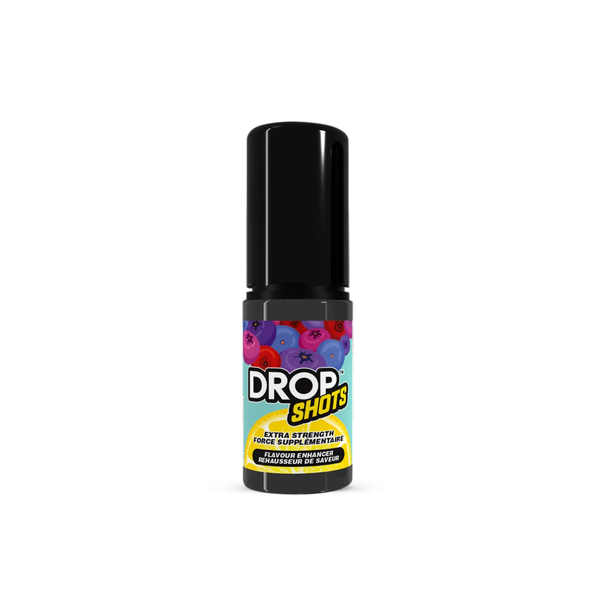 Bouteille compte-gouttes DROP SHOTS Limonade Baies Sauvages pour boissons et desserts.